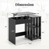 Lift Top Computer Desk Standing Desk w/ Hidden Compartments
