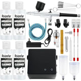 Roizefar Airbrush Kit with Compressor 55 PSI Non-Clogging Air Brush Painting Set with 4x3.38