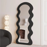Full Length Mirror 63x24, Irregular Wavy Mirrors, Wave Arched Floor Mirrot