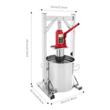 12L Hydraulic Fruit Wine Press, Manual Juice Extractor for Making Juice Wine Cheese