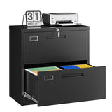 4 Drawer Lateral Metal Filing Cabinet with Lock-File Cabines-Organization Storage Cabinets