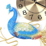 Creative Metal Wall Clock Modern Style Wall Watch Clock Peacock Shaped