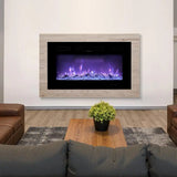 42 inch Electric Fireplace, Wall Mounted Recessed Fire Place with Remote