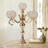 Candle Holders, 5-Arm Creative Iron Candelabra 55cm Gold for Dining Room