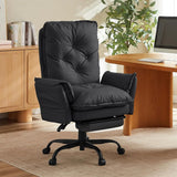 Cross Legged Office Chair with Footrest, High Back Criss Cross Chair with