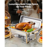 SucceBuy 8 Qt 2 4 Pack Chafing Dish Buffet Set Stainless Steel Chafer with 4 Full Size Pans