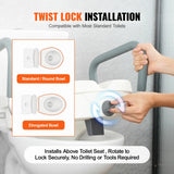 SucceBuy Raised Toilet Seat 5" Height Raised 350 lbs Weight Capacity for Round &Elongated