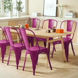 Furmax Metal Dining Chair Indoor-Outdoor Use Stackable Classic Trattoria Chair Chic Dining Bistro Cafe