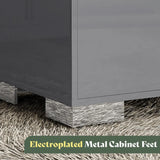 Nightstand Set of 2, Modern End Table with Drawers, High Gloss UV Finish