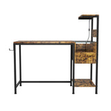 Computer Desk with Power Outlet & Storage Shelves, Study Writing Table