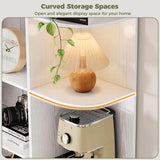 76" Tall Corner Bookshelf, 6-Tier L-Shaped Bookcase with 10 Shelves and 2 Drawers
