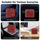 Sparkling Red Crystal Car Waste Bin With Flip Lid, Compact Auto Garbage Organizer For Vehicle, Home And Office Use