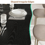 Rectangular Dining Table for 6-8 15mm Thick Metal Frame Wave Edge Dinner Tables