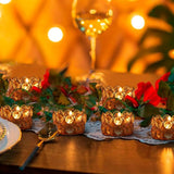 48PCS Gold Crystal Tea Light Candle Holders for Wedding Centerpieces
