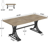 Modern 5FT Conference Table for 4-6 People, Strong Metal Frame Office Meeting Desk