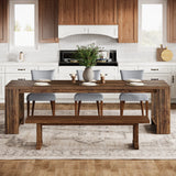 Tribesigns 86.61-Inch Dining Table for 6-8 People, Modern Narrow Long Kitchen Table
