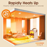 Portable Mini Electric Fireplace Heater with 3D Flames for Bedroom, Office