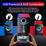 USB Computer LED Speakers System Subwoofer Stereo Bass Control