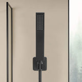 Matte Black Hand Held Shower Head With Wall Connector