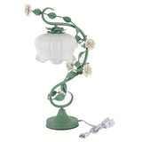 Modern Bedside Lamp Stained Glass Flower Table Reading Lamps