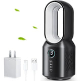 13 Inch Desk Fan, Small Bladeless Table Fan, 3 Speeds and Night Light, Quiet