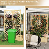 41"x10"x65" Freestanding Privacy Fence with Planter Box & Trellis 2-Panel Outdoor Garden Divider Privacy Screen