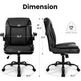 Ergonomic Mid Back Leather Office Chair with Flip Up Arms
