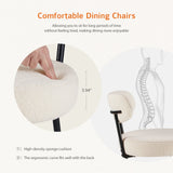 JHK Ergonomic Round Dining Chairs Set of 2 Plush Fabric Kitchen Chairs with Curved Backres