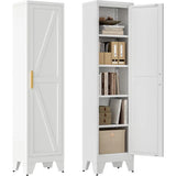 67''Farmhouse Metal Storage Cabinet with Barn Doors,Steel File Cabinet for Home Office
