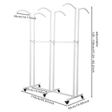 Clothing Display Rack with Wheels 6 Arms, Adjustable Height Clothes Rack 331lbs, 6 Casters