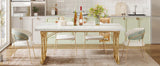 Dining Table, 63" Large Kitchen Table for 4-6 People, Unique Rectangular Dinner Table