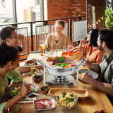 2/4 Pack Chafing Dish Buffet Set, 5QT Buffet Servers and Warmers, Round Catering Warmer with Glass