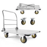 SucceBuy 2000 lbs Platform Truck Steel Flatbed Cart with Swivel Wheels