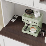 ANCTOR Kitchen Hutch Cabinet with Storage Tall Pantry Storage Cabinet with Glass Doors