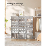 SONGMICS Shoe Rack, 12 Cubes With Doors, 48 Pair Plastic For Bedroom