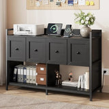 Lateral File Cabinet for Home Office 43 Wood with Power Outlet 2 Drawers 2 Open Shelves