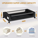 4-Pack Large Under Bed Storage Containers with Smooth-Rolling 4-Wheel