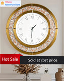 Activity priceCrushed Diamond Wall Clock Round Decorative 24 inch Brown