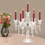 European Glass Candle Holder 7-Arm Candlestick for Holiday & Home Decor