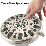 High-Pressure 6-Setting 4" Adjustable Shower Head - Clog-Proof Design