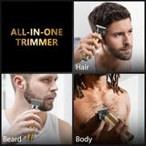 Hair Trimmer & Beard Trimmer for Men Professional, Electric Razor with T-Blade Precision Edger,