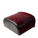 Red Sparkling Rhinestone Hanging Car Trash Bin For Vehicle Interior Storage Organizer