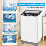 Portable washing machine for apartment, dorm, home, RVs: stainless steel drum, white color