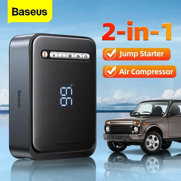 BASEUS 2 in 1 Car Jump Starter Power Bank w/Portable Air Compressor