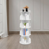 4 Tier Rotating Bookshelf 360° Spinning Display Rack with Wheels