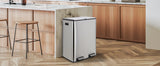 60L/16 Gal Dual Trash Can Stainless Steel Step Garbage Can