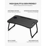 Bed Desk, Foldable Lap Desk, Portable Lap Table, Laptop Stand with Cup Holder