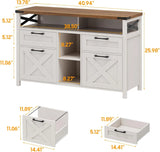 White Filing Cabinet for Home Office, 4 Drawer with Adjustable Shelf and Open Storage Shelf for Letter/A4 Hanging Files