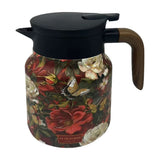 1000ml Vintage Floral Tea Kettle Stainless Steel Insulated Tea Pot Built-in Infuser