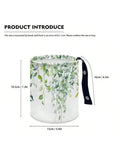 Green Leaf Pattern Collapsible Car Trash Can Portable Garbage Bin